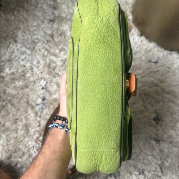 COACH VINTAGE 2005 GREEN NUBUCK CHELSEA DOUBLE POCKET - Picture 4 of 8